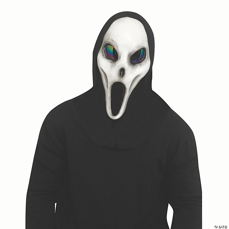 Adults Alien Spawn Grey Full Mask with Black Hood - One Size