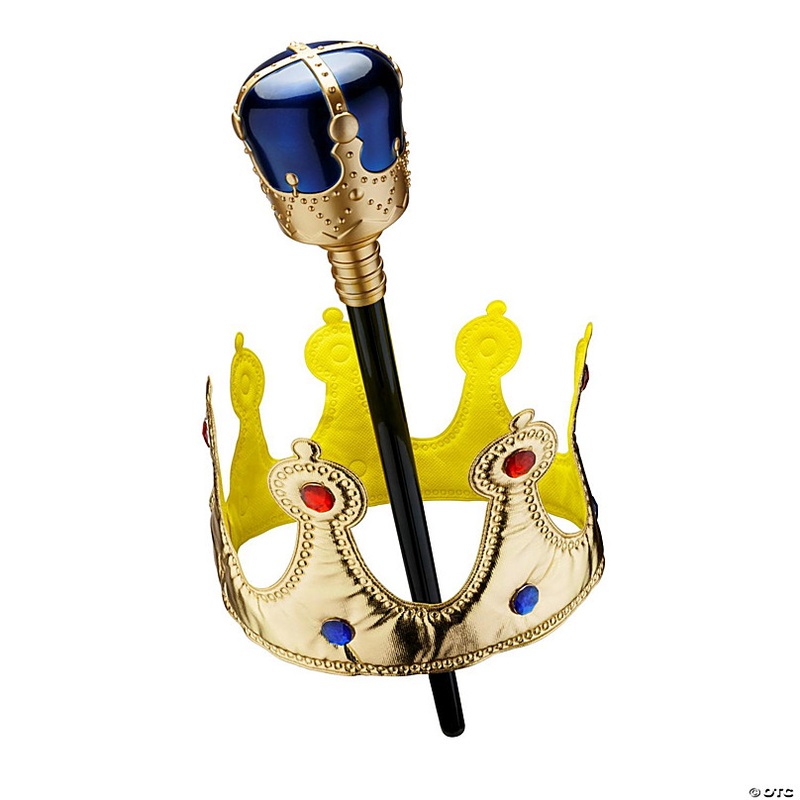 Gold Crown and Scepter Set - Blue