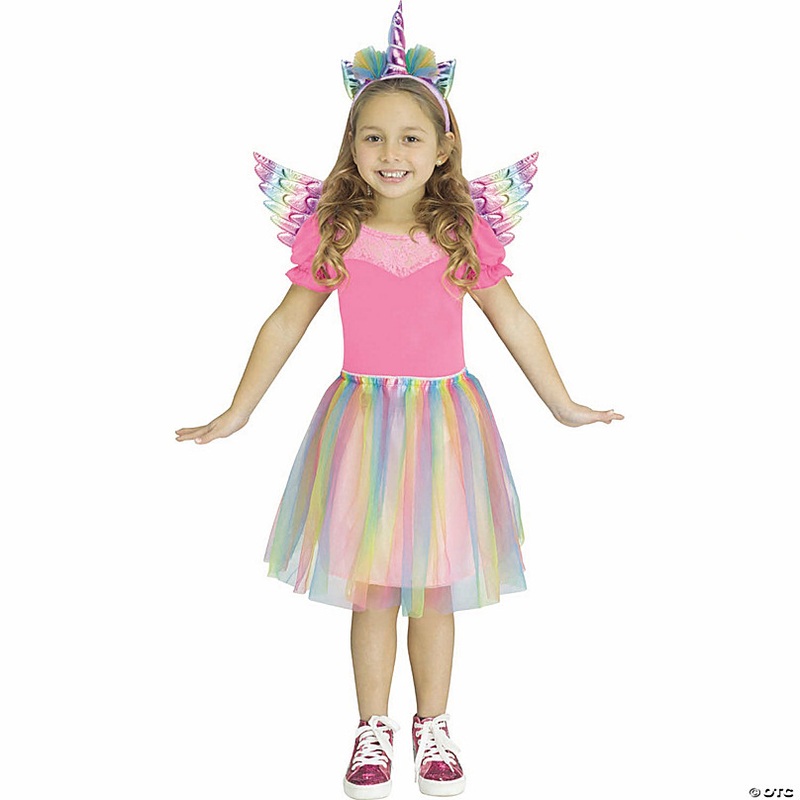 Kids Pastel Unicorn Wing Tutu Set Costume Accessory - One Size