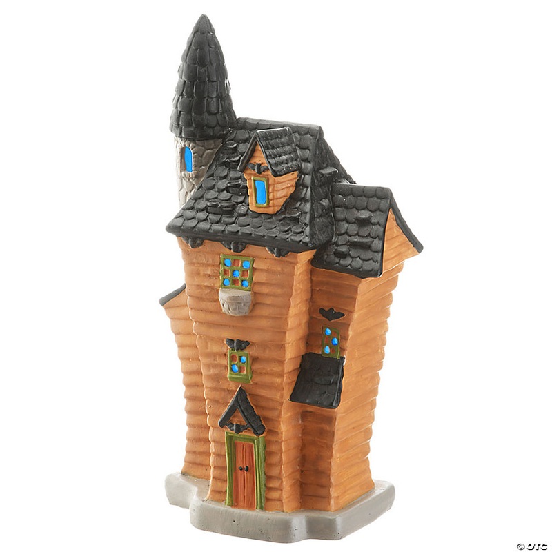 National Tree Company 12 in. Haunted House with Tower and LED Light