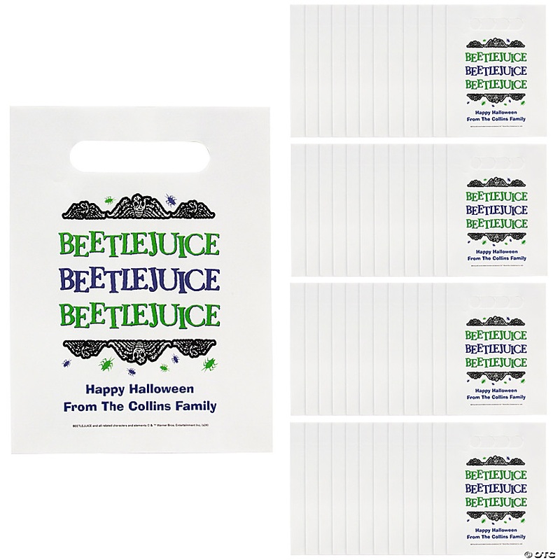 7 1/2 x 10 Bulk 50 Pc. Personalized Beetlejuice Paper Treat Bags