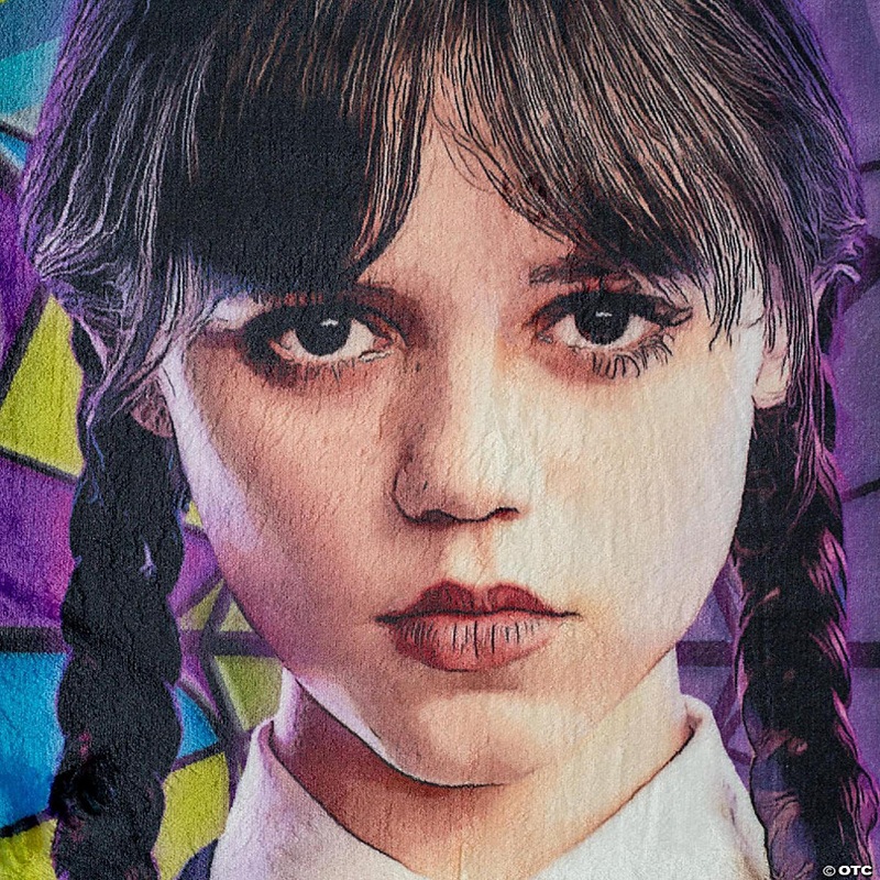 Addams Family Wednesday Signature Pose Raschel Throw Blanket  45 x 60 Inches