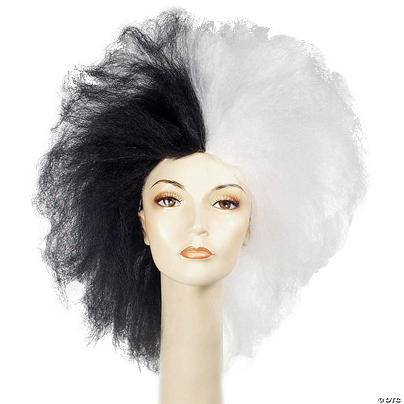 Adults Black & White Extra Large Wig
