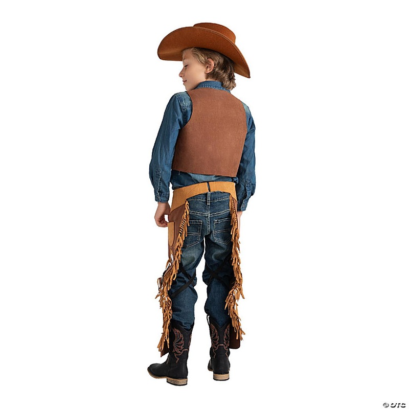 Brown Cowboy Chaps and Vest - Kids S
