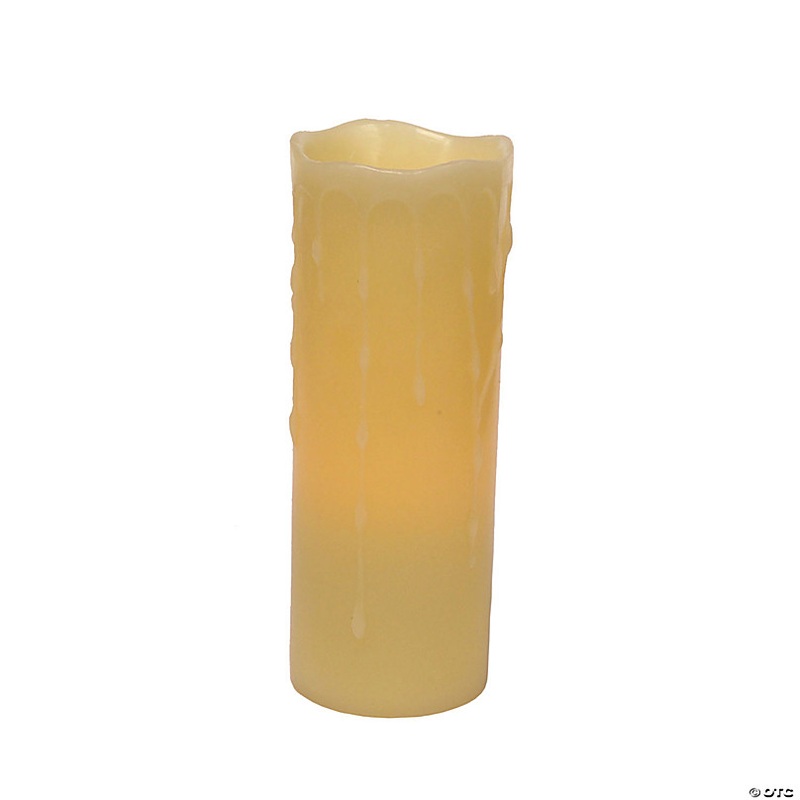 Melrose International LED Wax Drip Tall Pillar Candle (Set of 3)