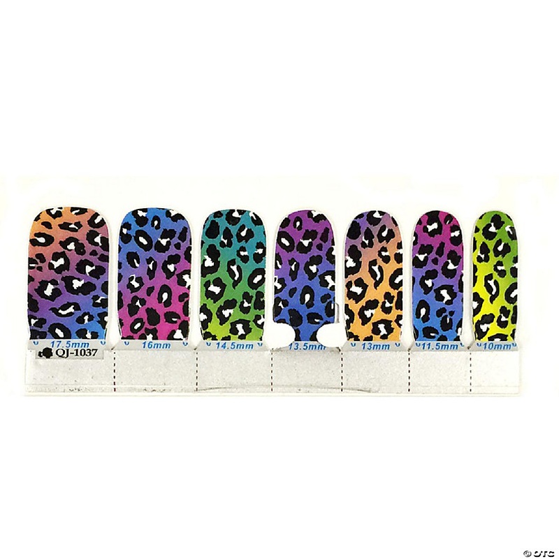 Wrapables Decorative Nail Wraps Nail Stickers Nail Decal, Rainbow Leopard Print