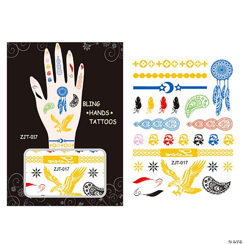 Wrapables Metallic Body Art Hand Tattoos, Arachnid and Dreamer