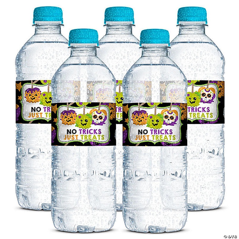AmandaCreation Spooky Candy Apple Water Bottle Wrappers 20pcs.