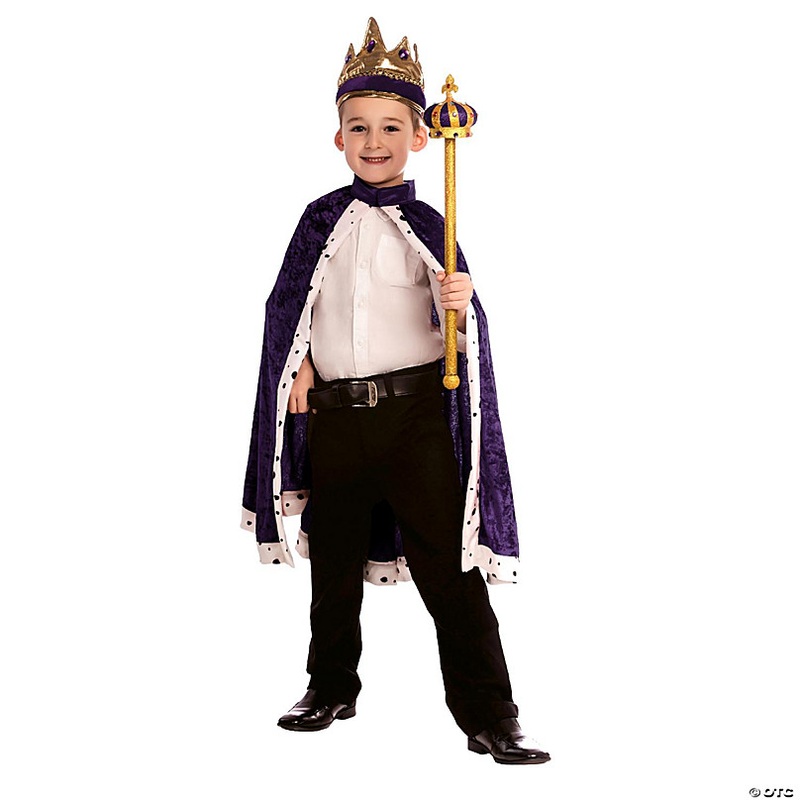 King Crown and Robe Costume - Kids Purple