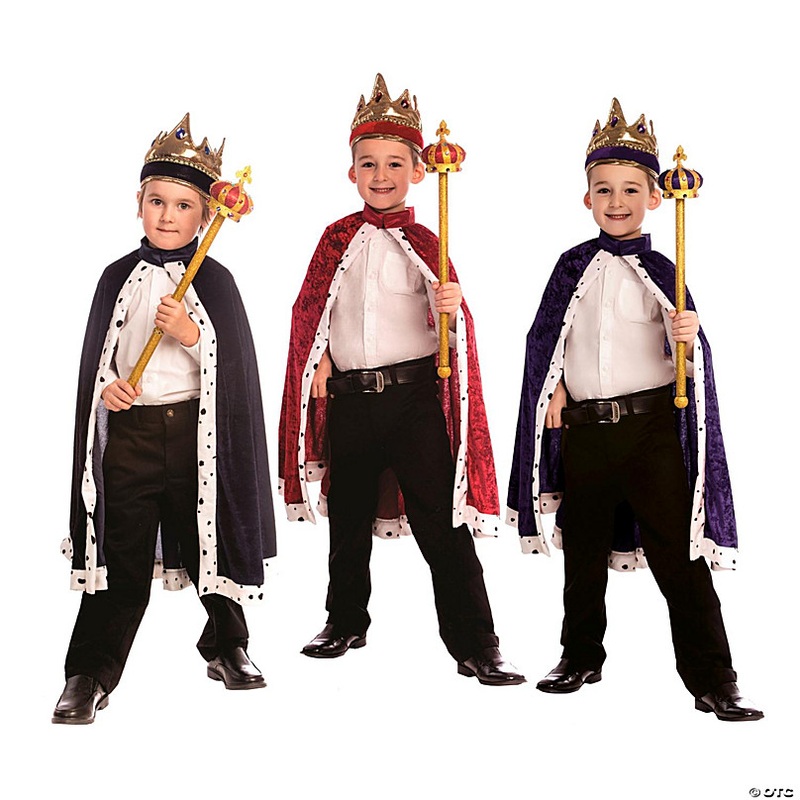 King Crown and Robe Costume - Kids Red