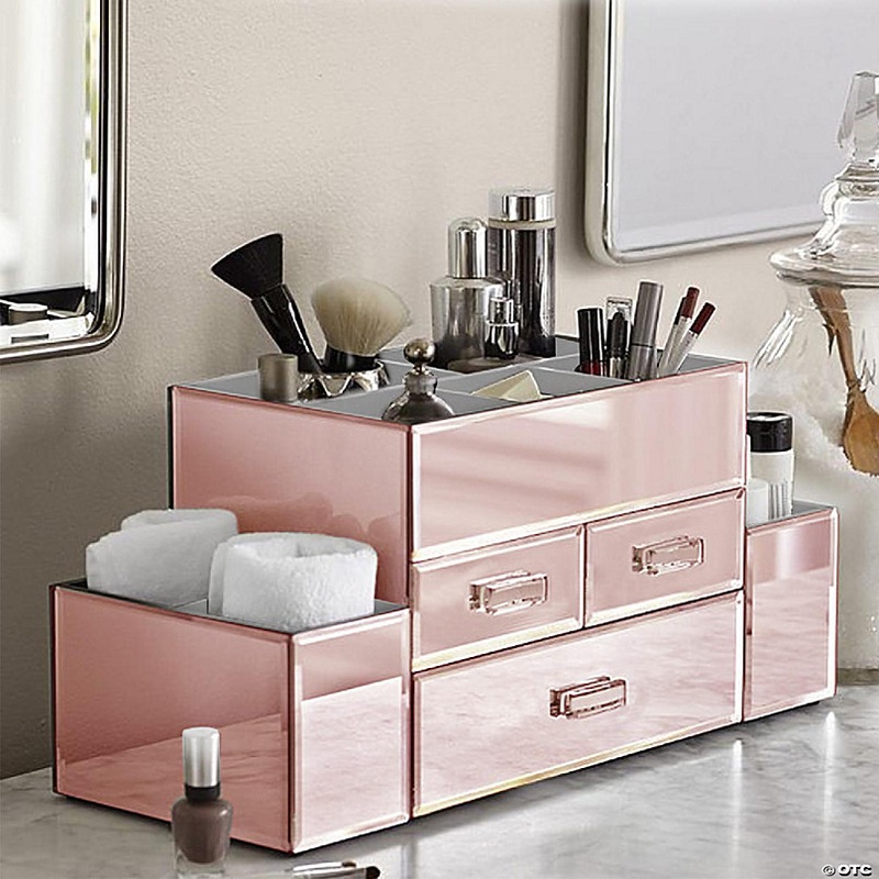 OnDisplay Amara Tiered 3 Drawer Mirrored Makeup/Jewelry Organizer