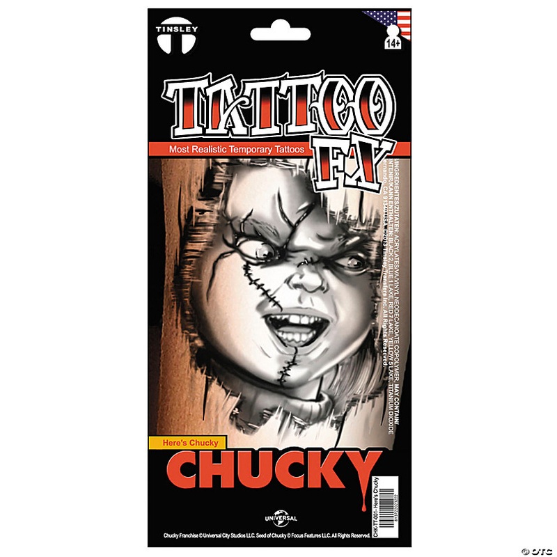 Tinsley Transfers Child's Play Here's Chucky Temporary Tattoo