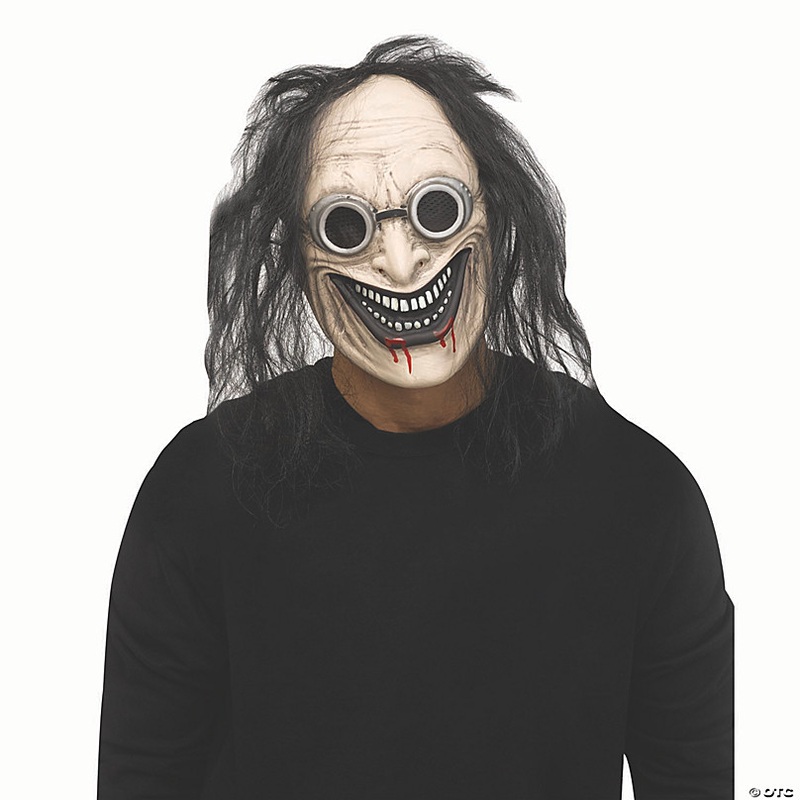 Adults Mad Scientist Overhead Mask with Black Hair - One Size