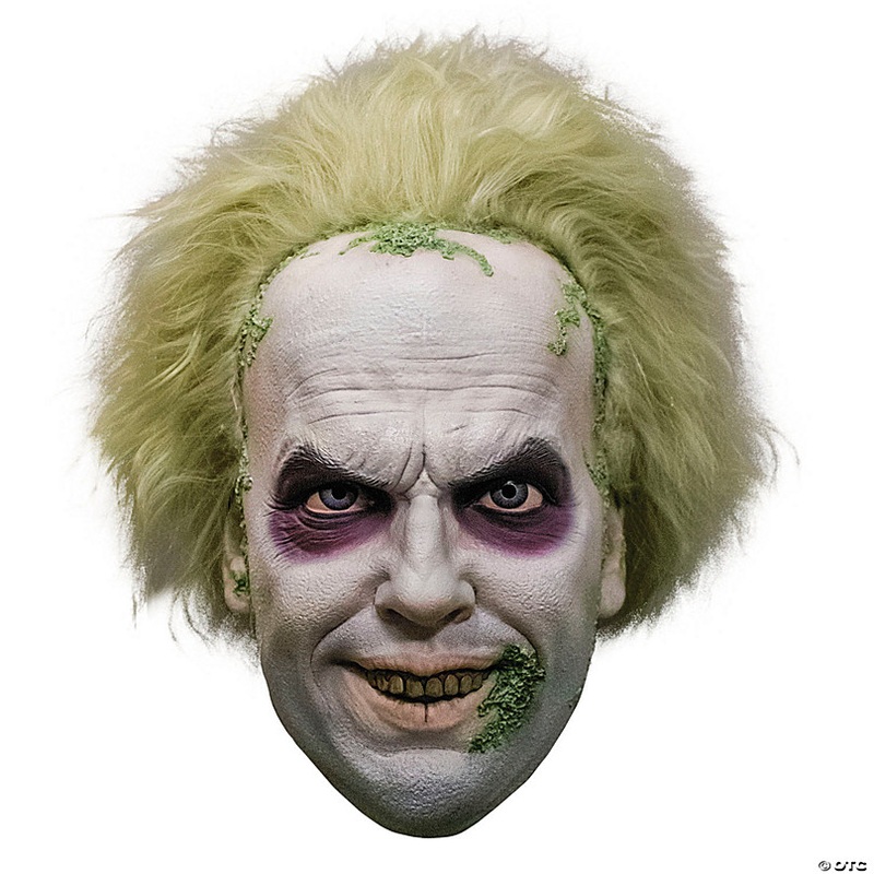 Beetlejuice Deluxe Beetlejuice Overhead Plastic Mask with Hair - One Size