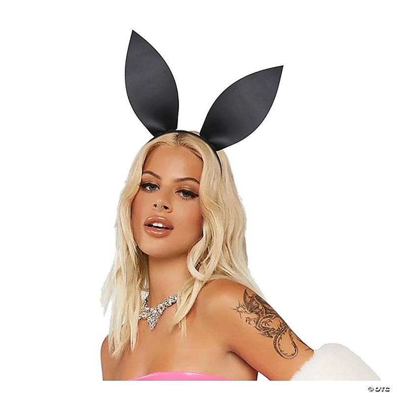 Bunny Ears Adult Costume Headband  Black