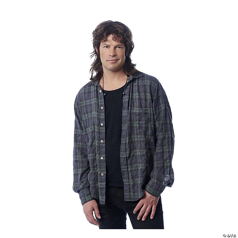 Hipster Mullet Adult Brown Costume Wig