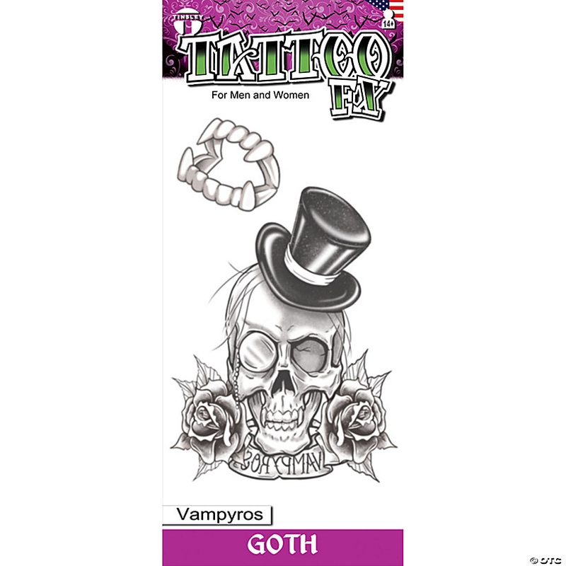 Tinsley Transfers Goth Vampyros Temporary Tattoos