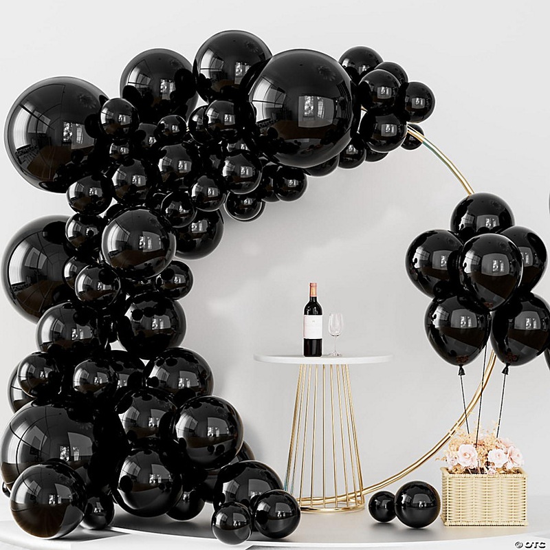 151pc Black Latex Balloon Set Party Garland Kit for Graduation or Events