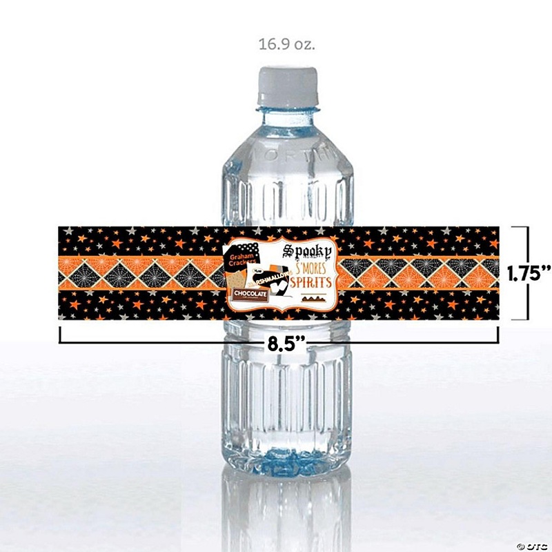 AmandaCreation Spooky S'more Water Bottle Wrappers 20pcs.