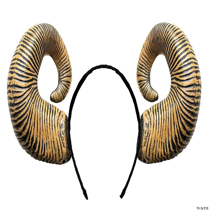 Brown Ram Horms Adult Costume Headband