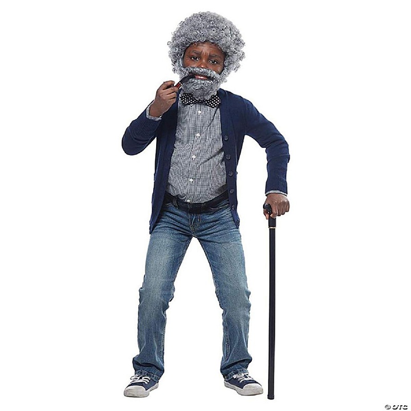 Grandpa Child Costume Wig & Pipe