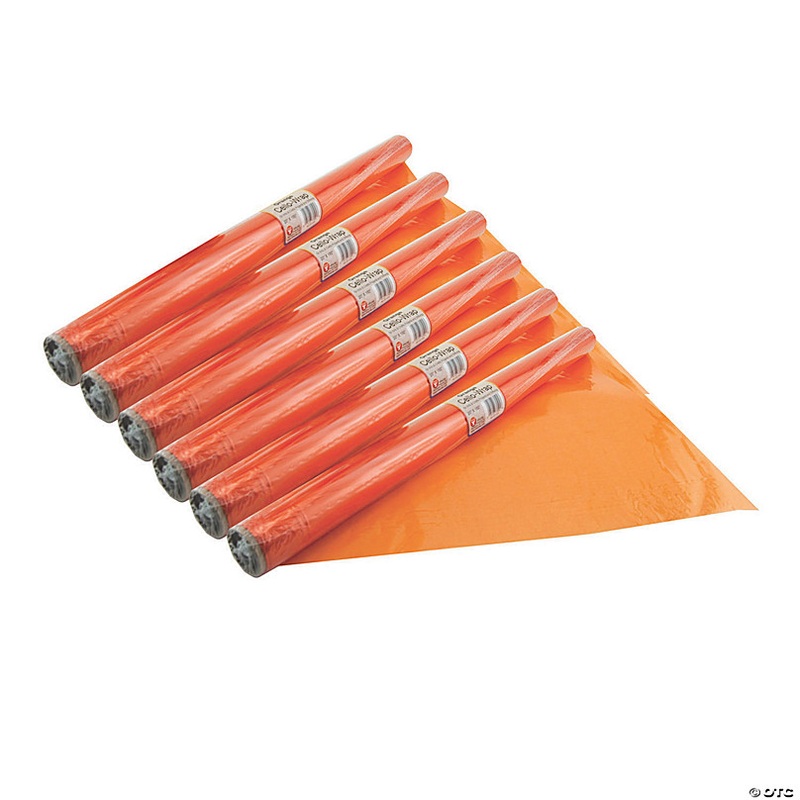 Hygloss Cello-Wrap Roll, Orange, 6 Rolls