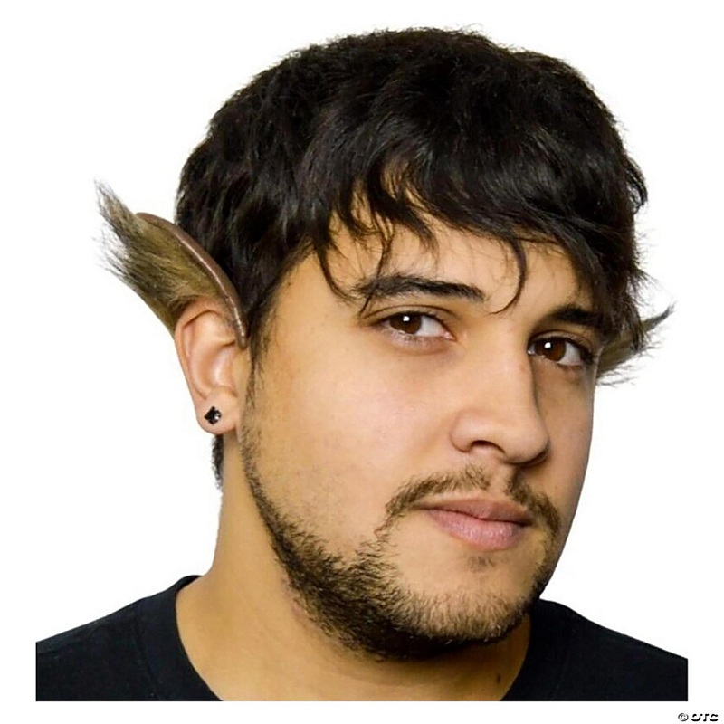 Latex Wolfman Adult Costume Flexi Ears with Fur Trim