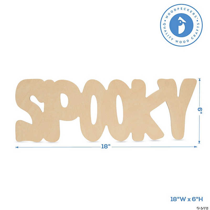 Woodpeckers Crafts, DIY Unfinished Wood 18 Spooky Cutouts, Pack of 3