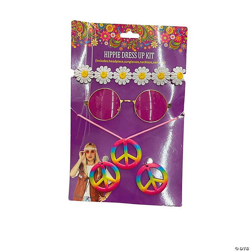 Adults Hippie Costume Accessory Kit - 4 Pc.
