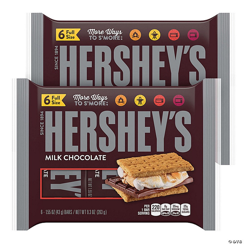 HERSHEY'S Full Size Milk Chocolate Bars 6-Pack, 1.55 oz, 2 Pack
