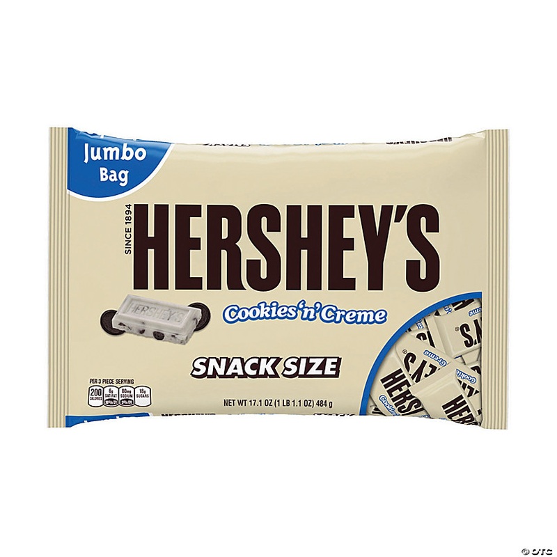 HERSHEY'S Snack Size Cookies 'n' Creme Bars, 17.1 oz, 2 Pack