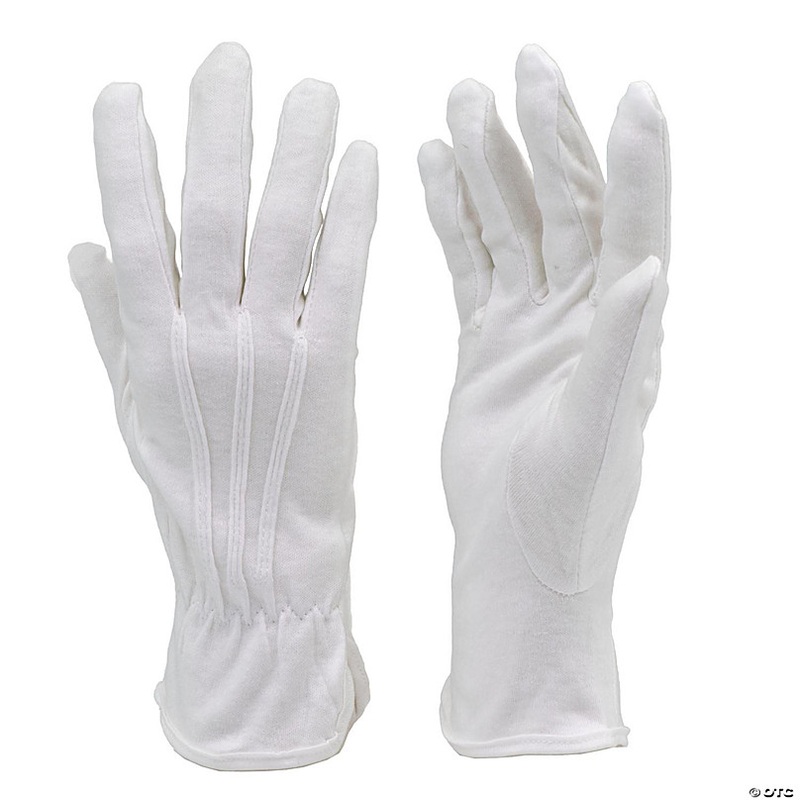 G & F Products Premium White Cotton Marching Band Parade Formal dress gloves