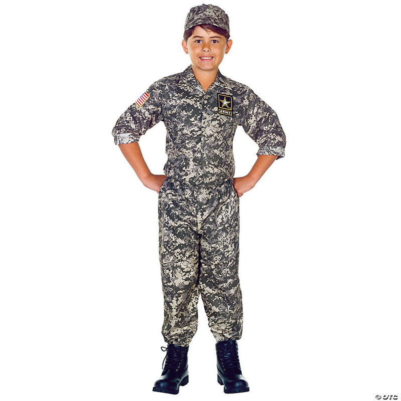 Kids Camouflage Soldier Costume - Medium
