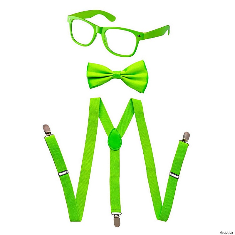 Kids Green Suspenders, Bowtie Sunglasses