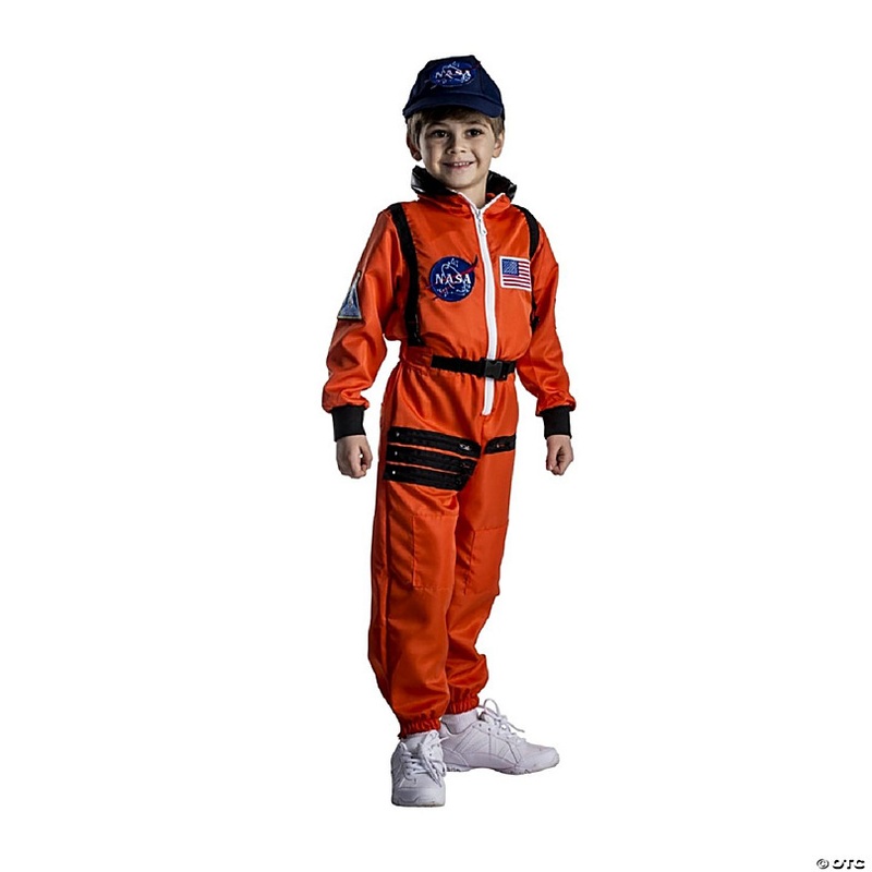 NASA Astronaut Costume Orange - Kids M