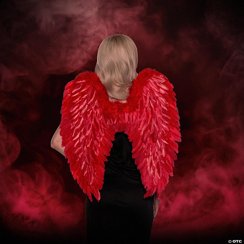 Red Feathered Wings Adult Costume Accessory