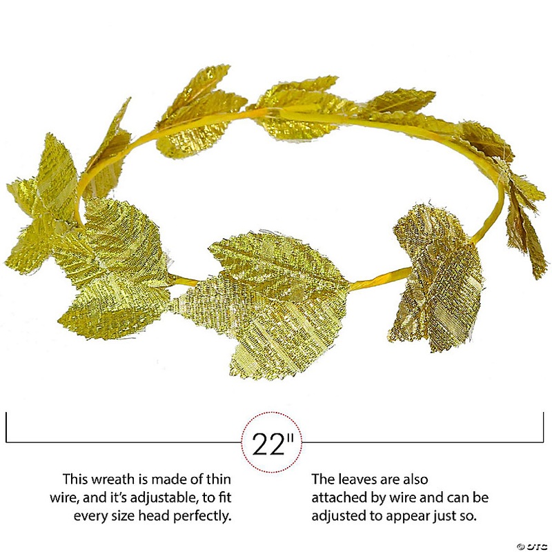 Skeleteen Gold Roman Laurel Wreath - Roman Emperor Crown and Greek God and Goddess Circlet