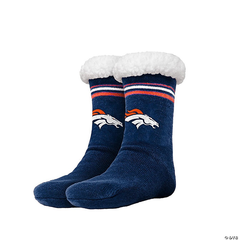 NFL Footy Sherpa Sock Slippers - Denver Broncos (Women's 6-10)