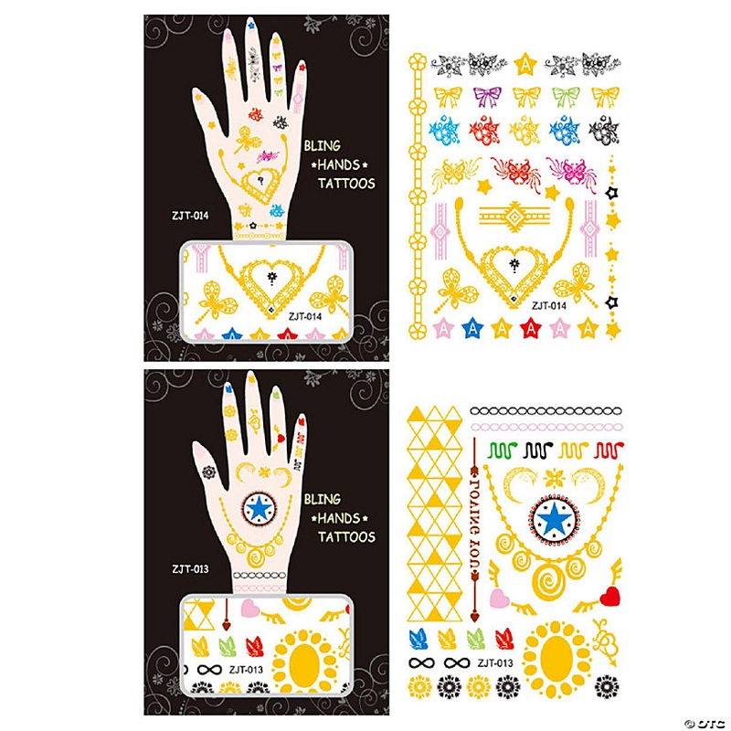 Wrapables Metallic Body Art Hand Tattoos, Loving You