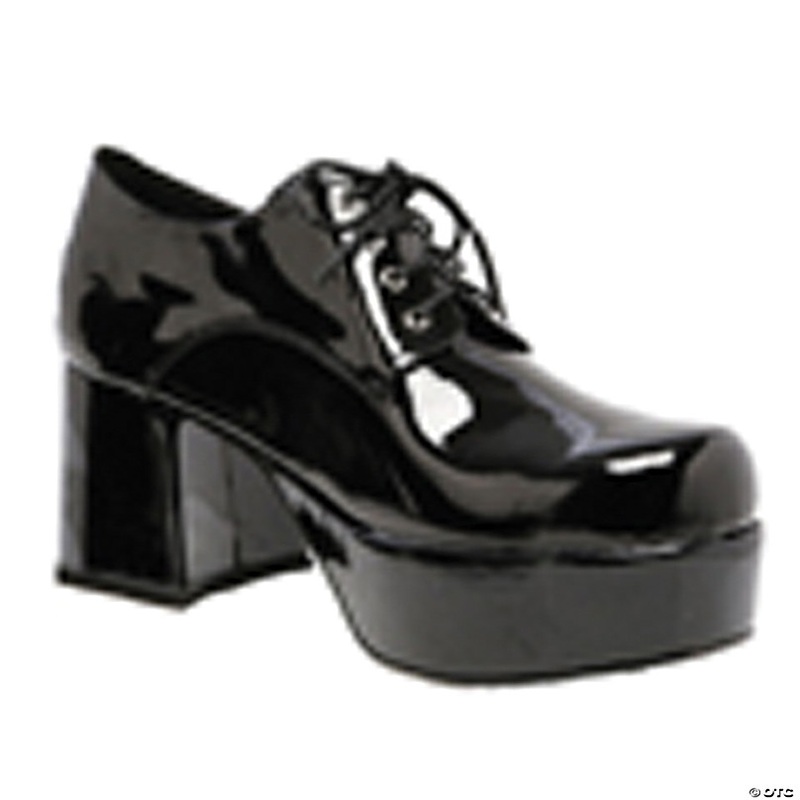 Adults Black Patent Platform Shoes - Size 12-13