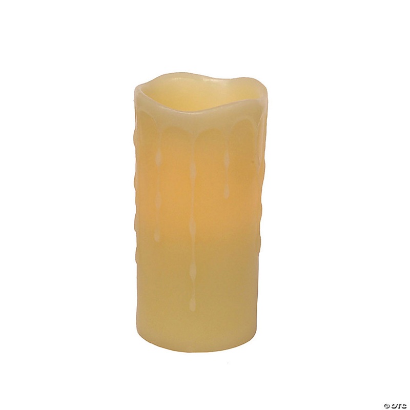 Melrose International LED Wax Drip Tall Pillar Candle (Set of 4)
