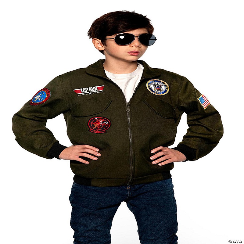 Navy Top Gun Pilot Jacket Child Costume  Large