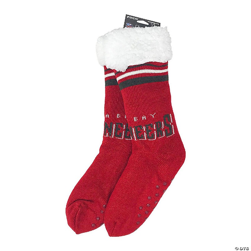 NFL Footy Sherpa Sock Slippers - Tampa Bay Buccaneers (Women's 6-10)