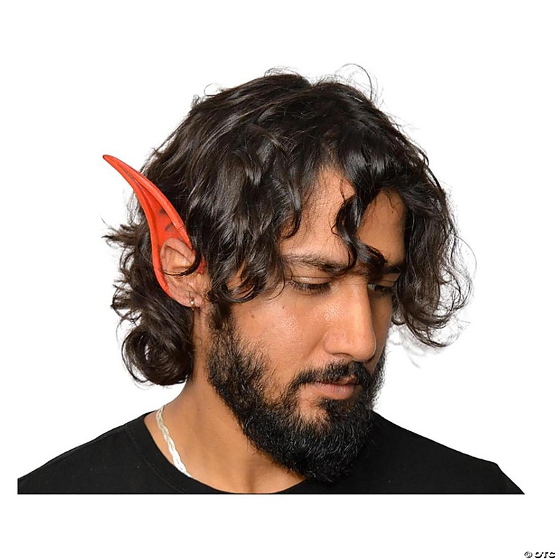 Red Latex Devil Flexi Costume Ears  Adult One Size