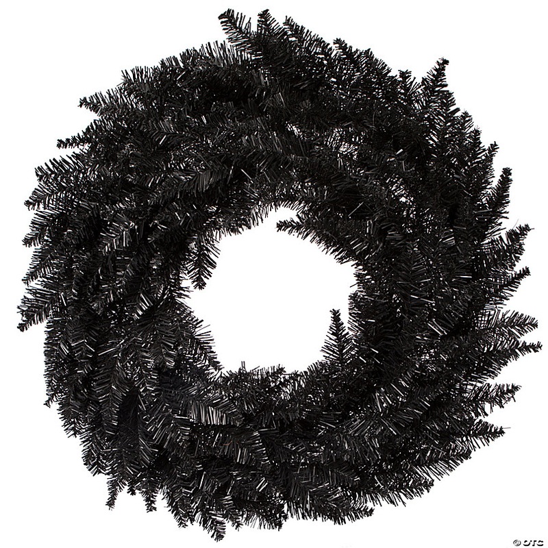 Vickerman 30 Black Fir Wreath - Unlit