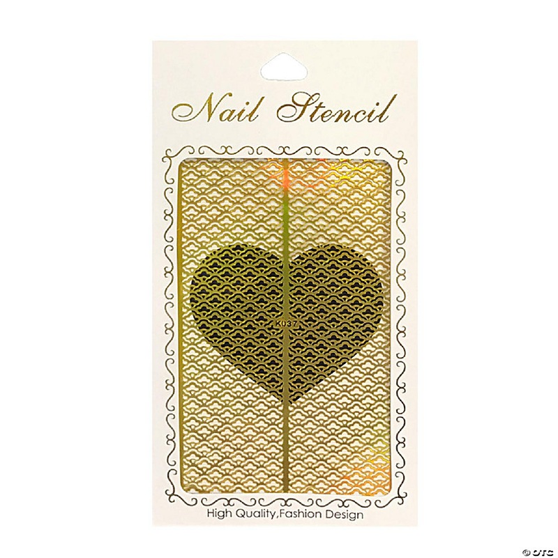 Wrapables Gold Nail Art Guide Large Nail Stencil Sheet - Sunrise