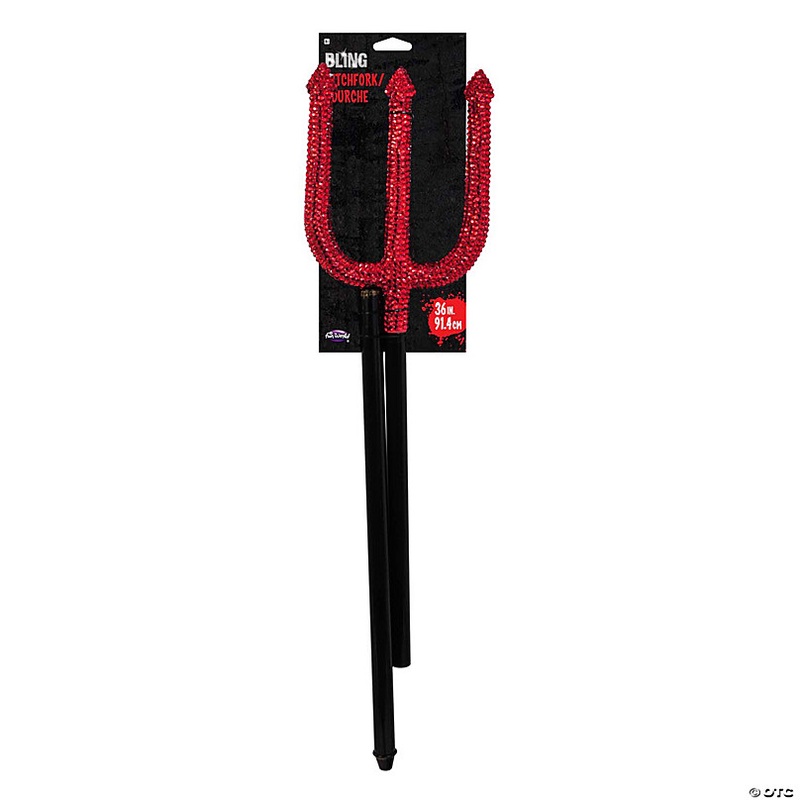 36 Bling Pitchfork with Red Rhinestones Costume Accessory