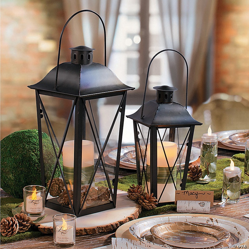 Bulk 12 Pc. Black Decorative Lanterns