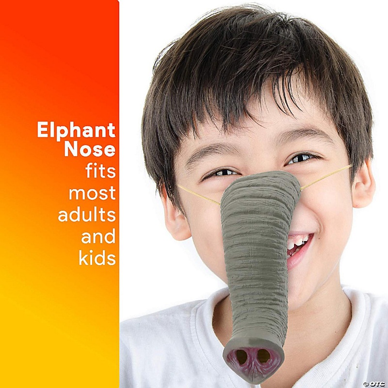 Skeleteen Elephant Nose Costume Accessory - Pretend Play Animal Elephant Noses for Adults and Kids Gray