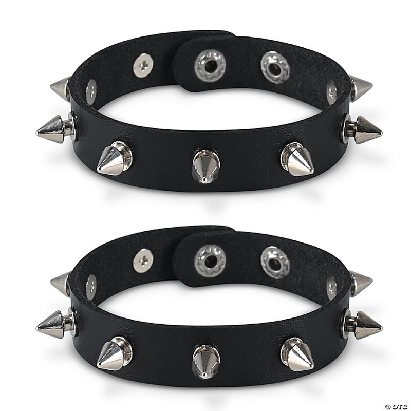 Skeleteen Punk Leather Spike Bracelet - Leather Cuff Biker Bracelet with Spikes for Men, Women and Kids